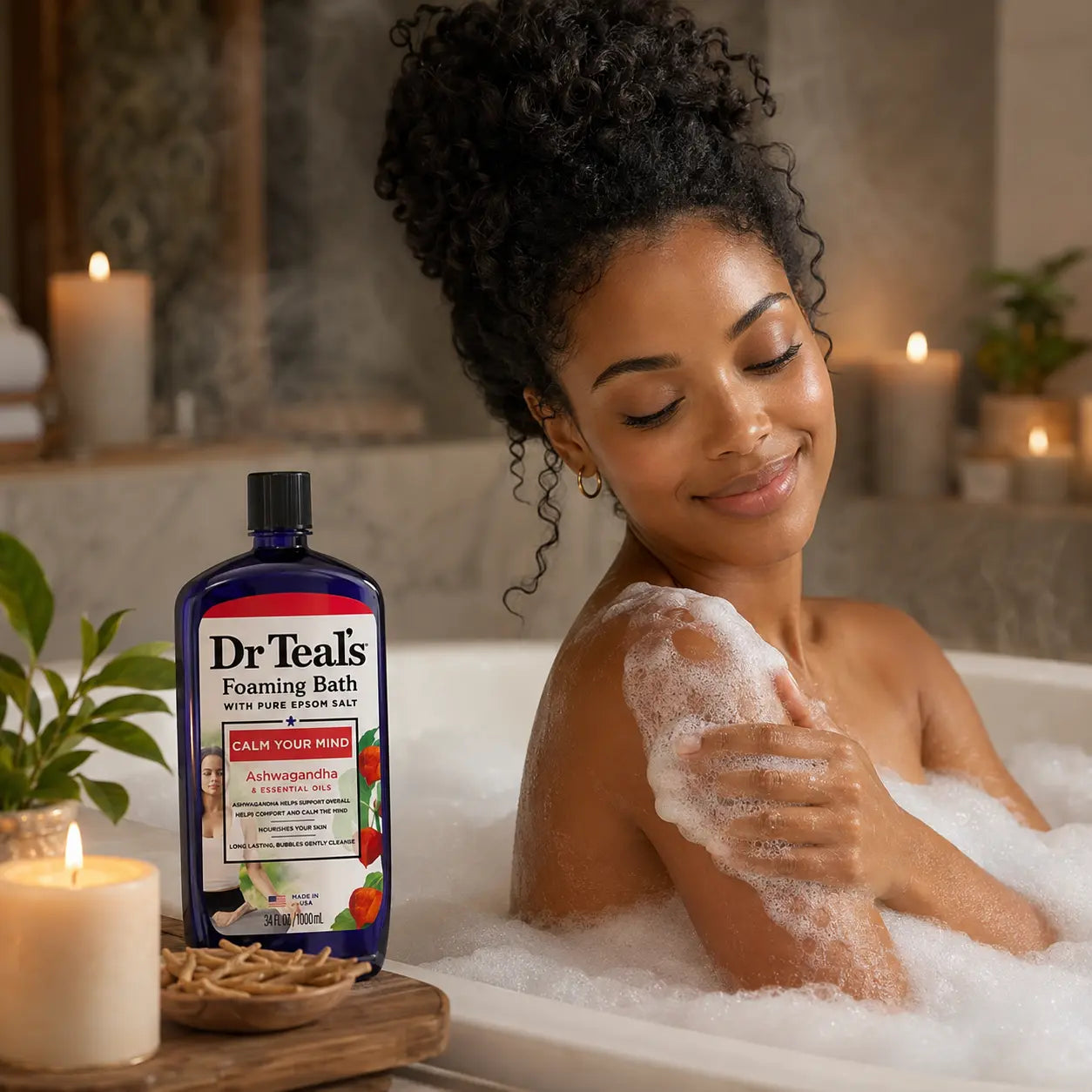 Bain Moussant Dr Teal's Sels d'Epsom Ashwagandha Calm Your Mind — 1 L