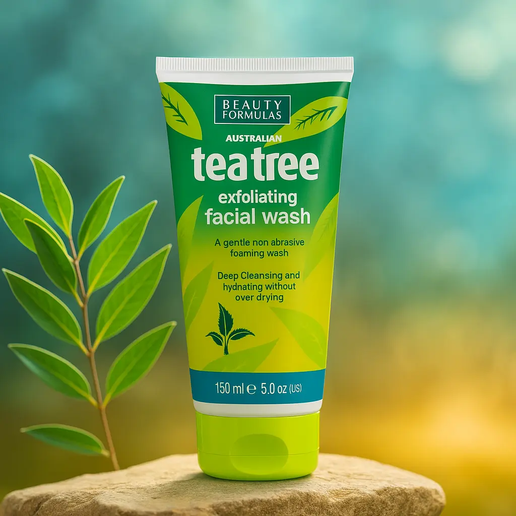 Beauty Formulas Nettoyant exfoliant pour le visage à l'arbre à thé 150 ml BEAUTY FORMULAS