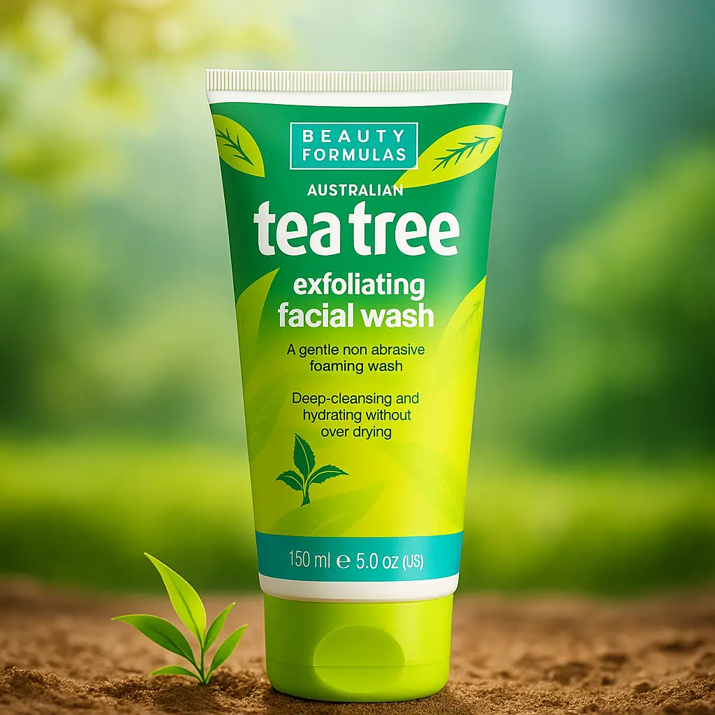 Beauty Formulas Nettoyant exfoliant pour le visage à l'arbre à thé 150 ml BEAUTY FORMULAS