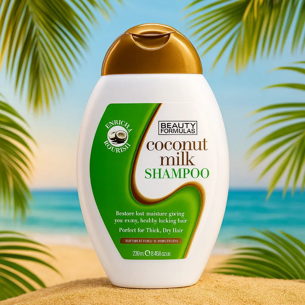 Beauty Formulas - Shampoing au lait de coco - Cheveux secs 250 ml BEAUTY FORMULAS