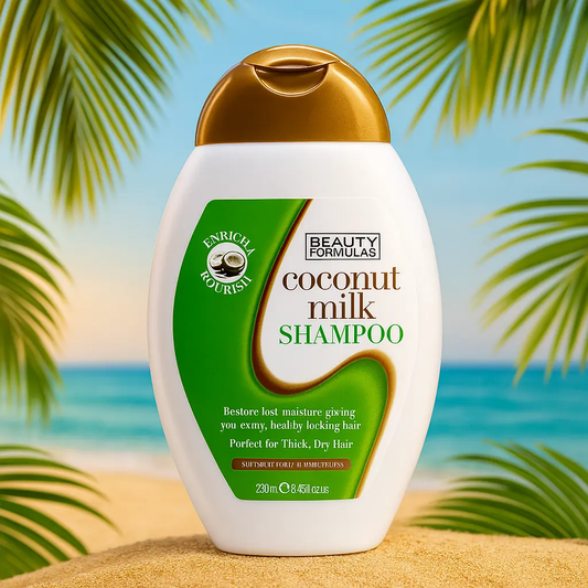 Beauty Formulas - Shampoing au lait de coco - Cheveux secs 250 ml BEAUTY FORMULAS