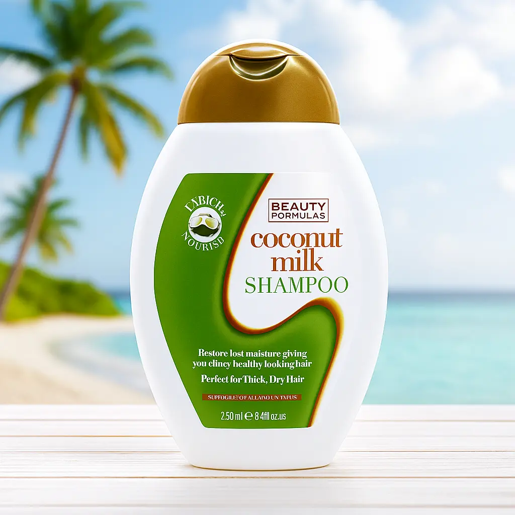 Beauty Formulas - Shampoing au lait de coco - Cheveux secs 250 ml BEAUTY FORMULAS