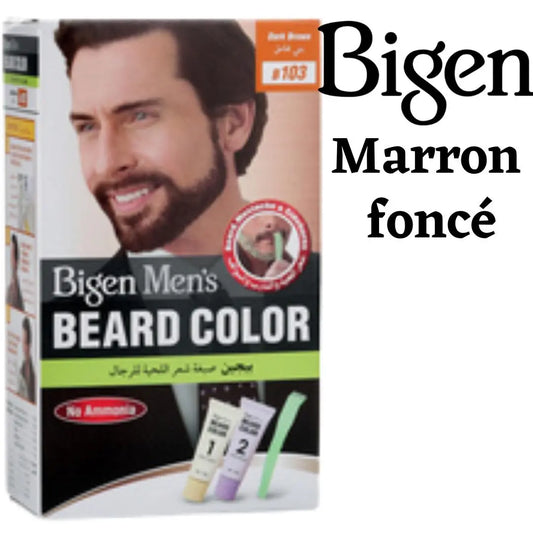 Bigen Men's Beard Color Pack combiné sans ammoniaque, B103 Marron foncé BIGEN