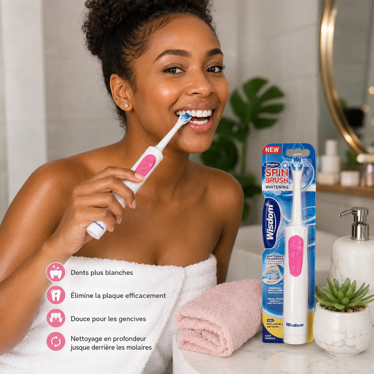 Brosse à dents électrique Wisdom Spin Brush Whitening