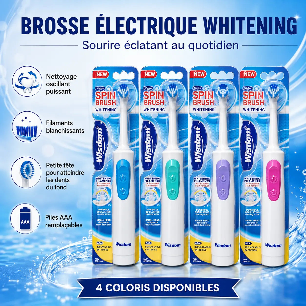 Brosse à dents électrique Wisdom Spin Brush Whitening