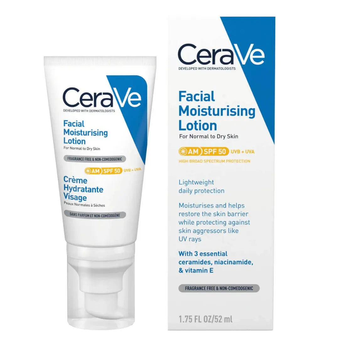 Cerave AM Hydratant Visage SPF50 Peaux Normales à Sèches 52 ml Cerave
