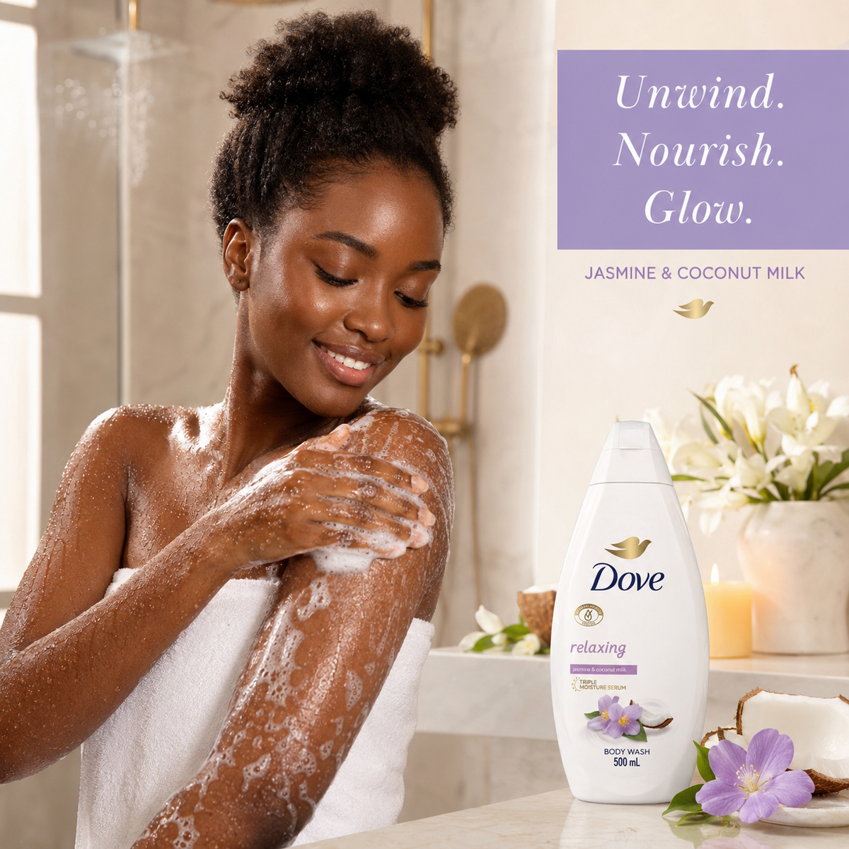 Gel Douche Hydratant Dove Coconut Milk & Jasmine Petals — 500 ml