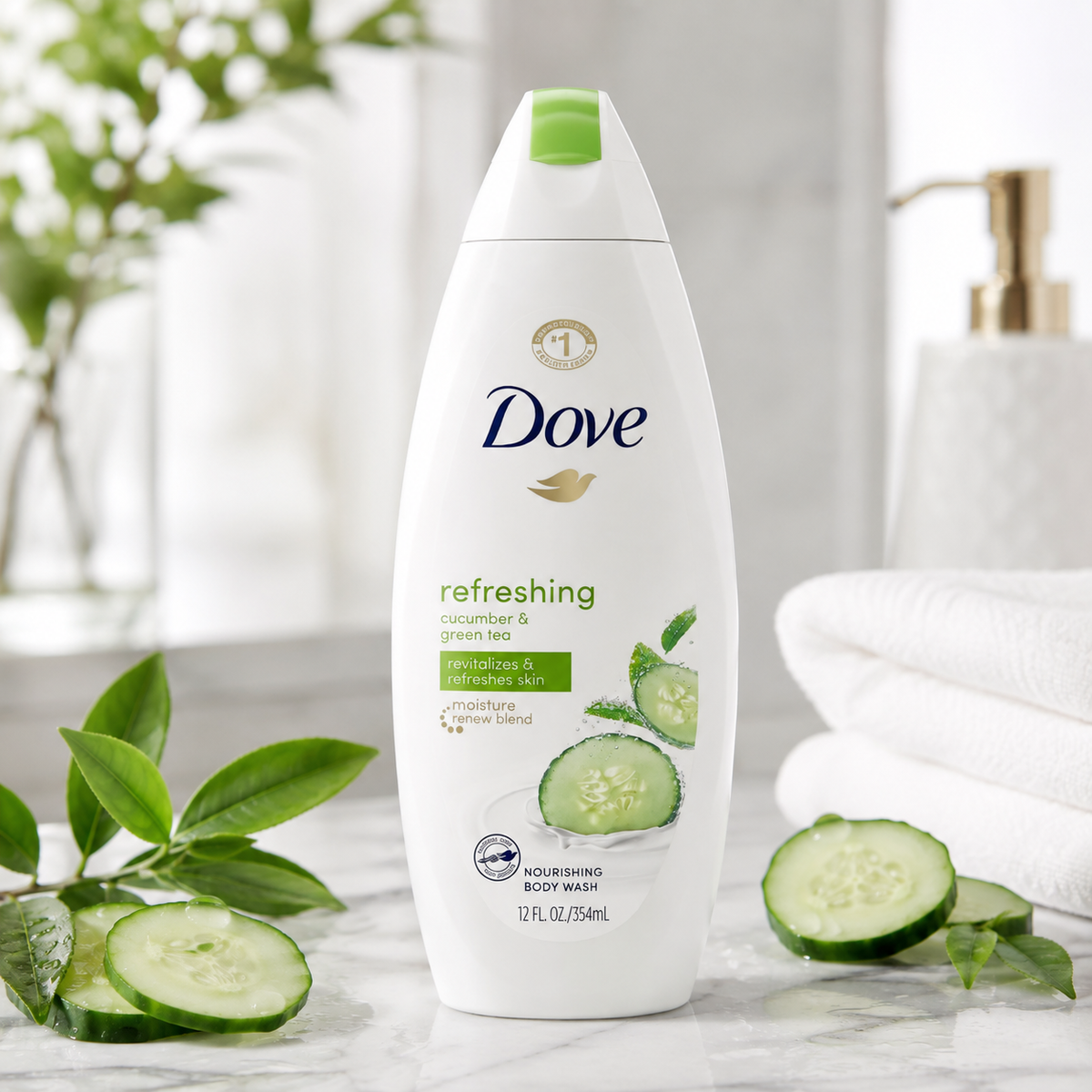 Gel douche Dove Refreshing concombre et thé vert — 750 ml