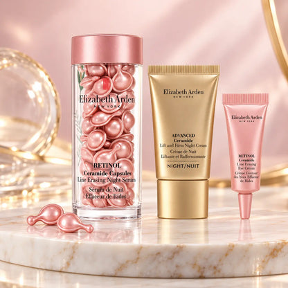 Coffret Elizabeth Arden Retinol Ceramide Capsules – Sérum Nuit 60 Capsules + Crème Nuit 15 ml + Contour Yeux 5 ml