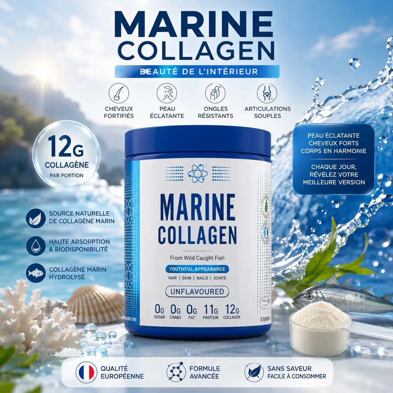Collagène Marin Hydrolysé Applied Nutrition Marine Collagen — 300 g