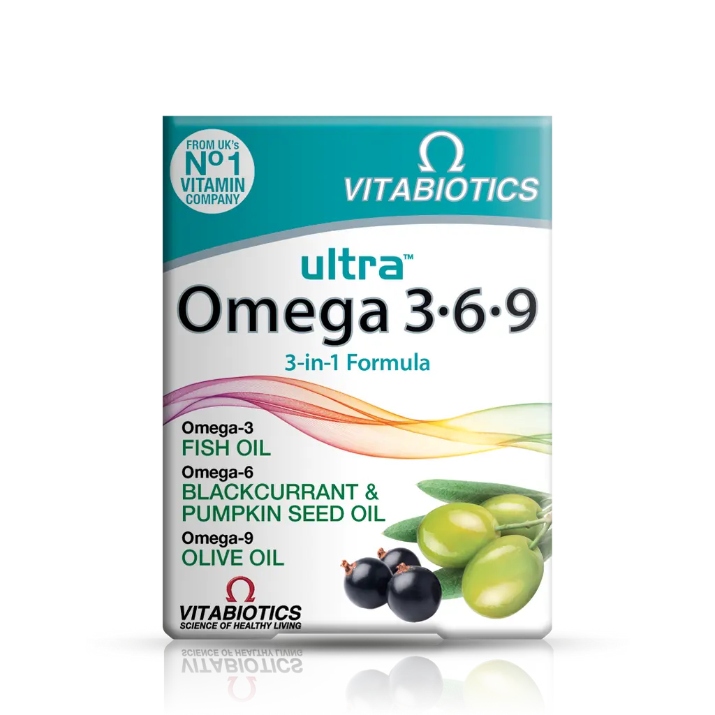 Complément Oméga 3-6-9 Vitabiotics Ultra 60 capsules formule 3-en-1