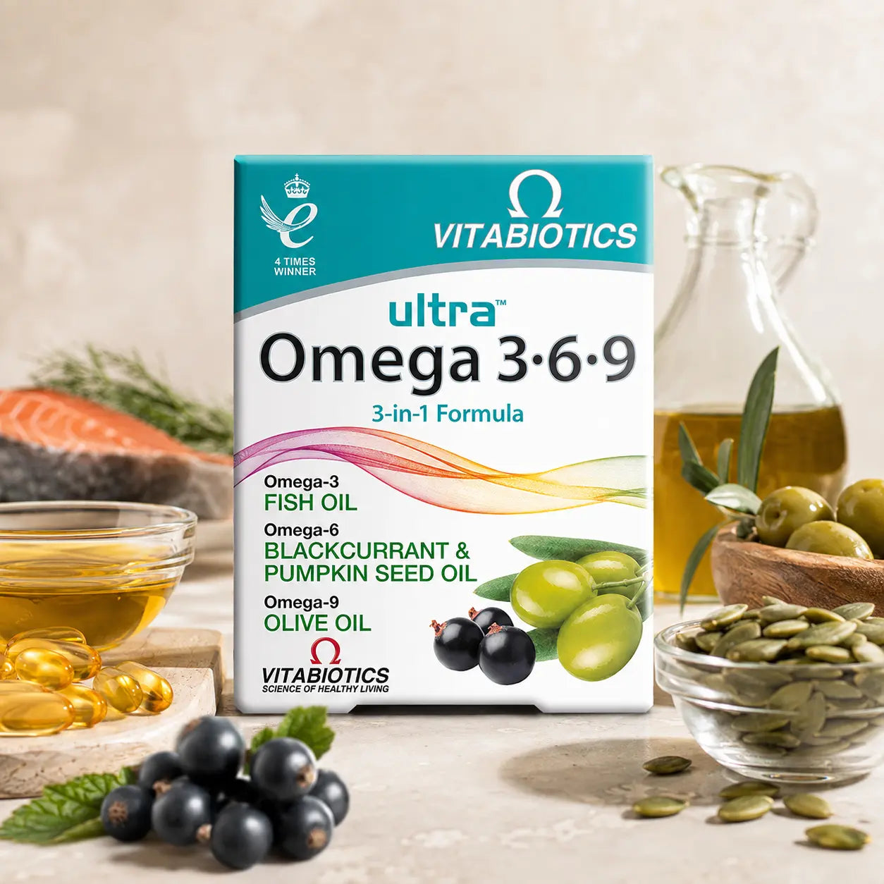 Complément Oméga 3-6-9 Vitabiotics Ultra — 60 capsules