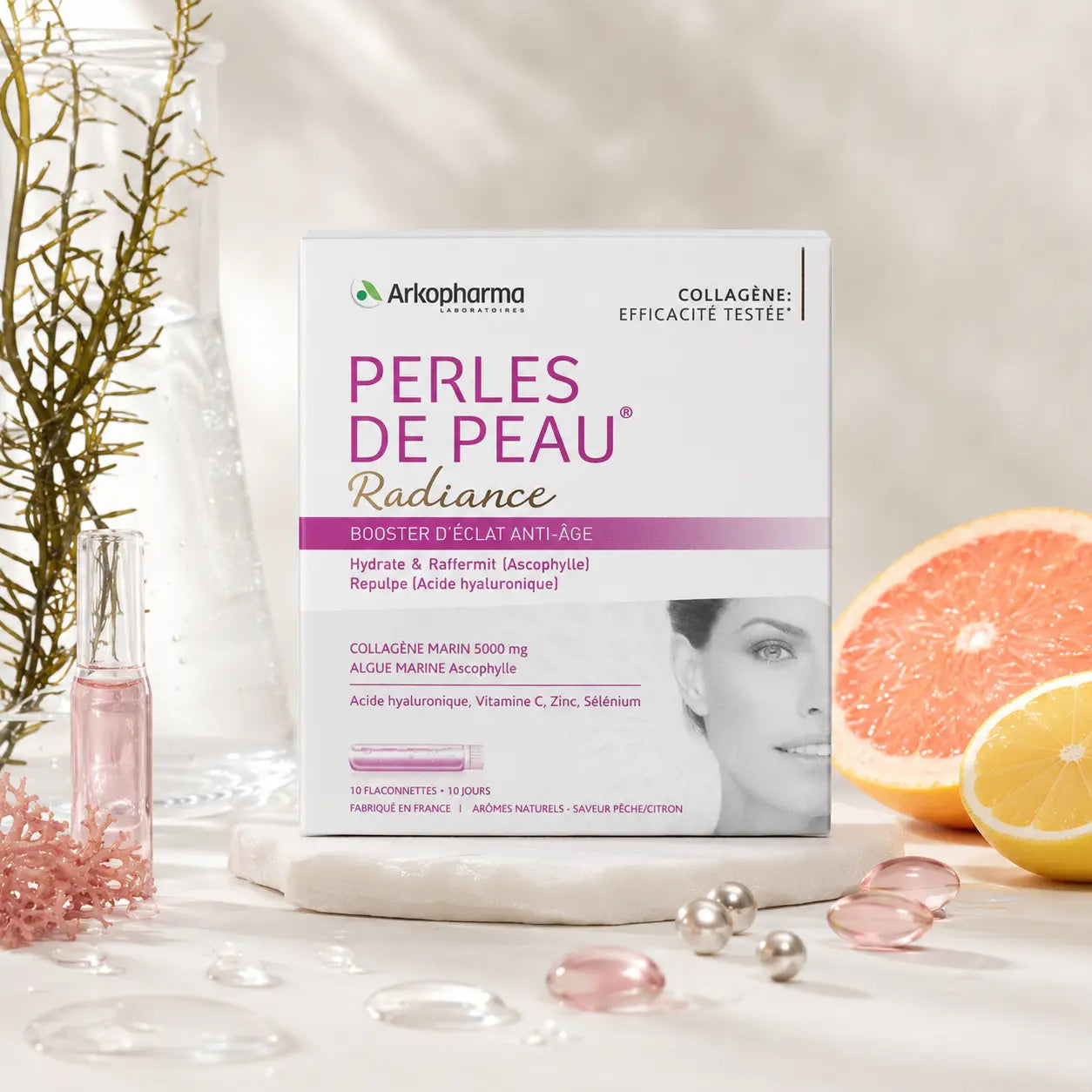 Complément éclat anti-âge Arkopharma Perles de Peau Radiance — 10 flaconnettes