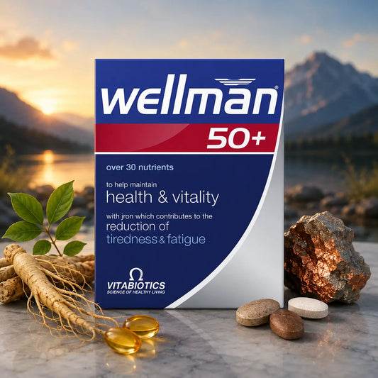 Complément multivitaminé Vitabiotics Wellman 50+ homme — 30 comprimés