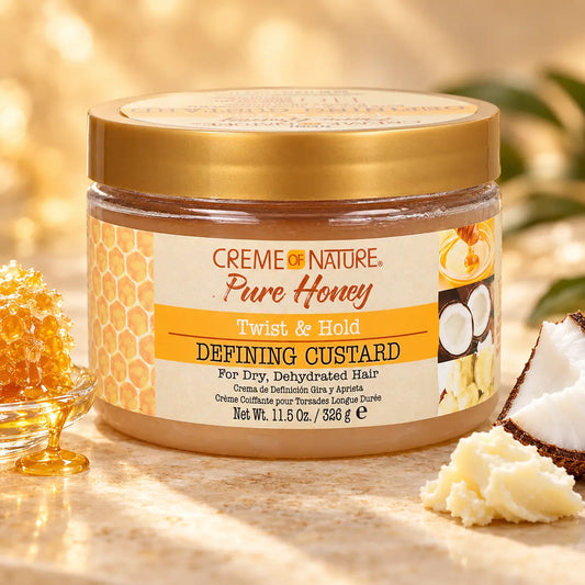 Crème Coiffante Creme of Nature Pure Honey Twist & Hold Defining Custard – Cheveux Secs 326 g