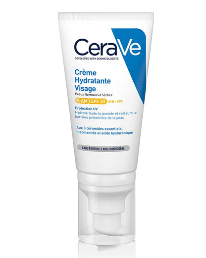Crème Hydratante Visage CeraVe AM SPF 30 — Peaux Normales à Sèches — 52 ml