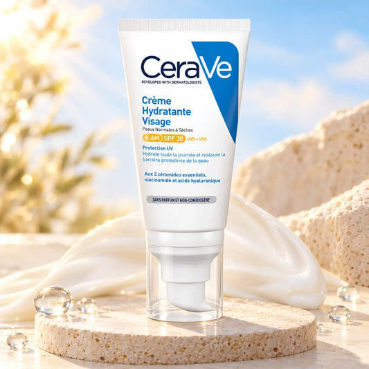 Crème Hydratante Visage CeraVe AM SPF 30 — Peaux Normales à Sèches — 52 ml