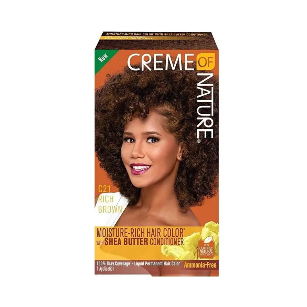Creme Of Nature Moisture Rich Hair Color C21 Rich Brown Kit CREME OF NATURE