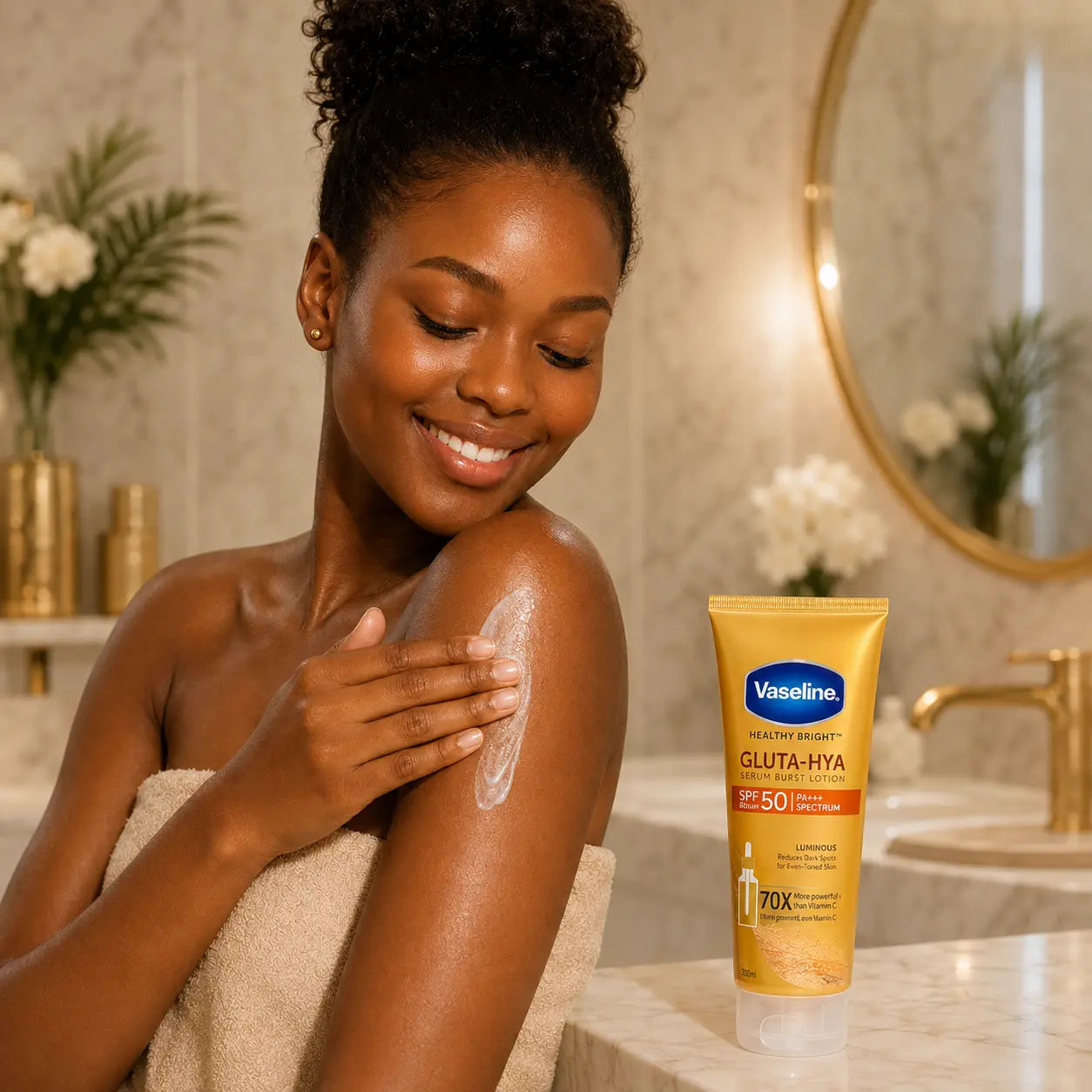 Crème Solaire Sérum Vaseline Gluta-Hya Radiance Defense SPF50 — Visage & Corps 200ML