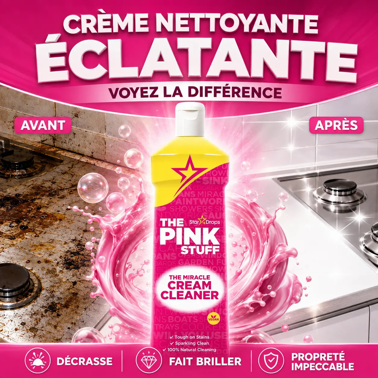 Crème à Récurer Multi-Surfaces The Pink Stuff The Miracle Cream Cleaner — 500 ml