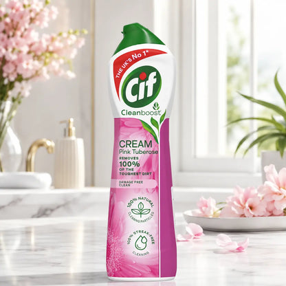 Crème nettoyante abrasive Cif Cleanboost Pink Tuberose — 500 ml