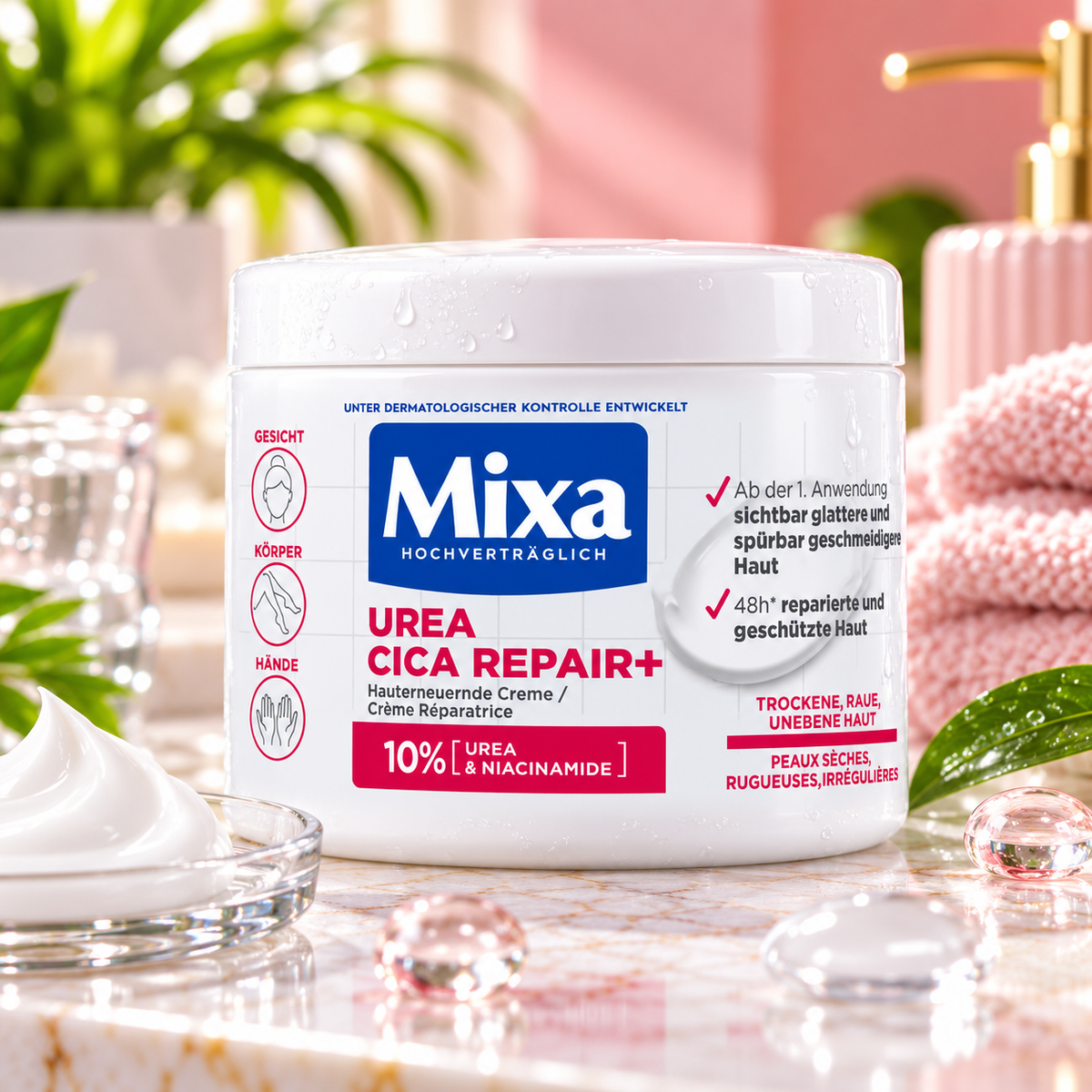 Baume Réparateur Mixa Urea Cica Repair+ — Urée & Niacinamide — 400 ml