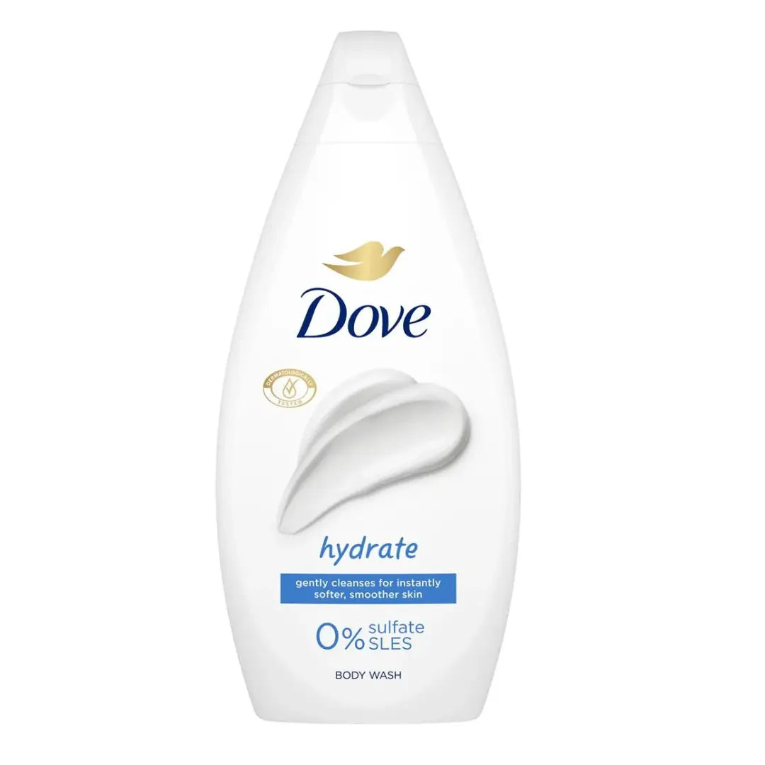 DOVE Hydrate Gel Douche 0 % Sulfate Sles Pour Une Peau Plus Douce & Plus Lisse 450ml DOVE