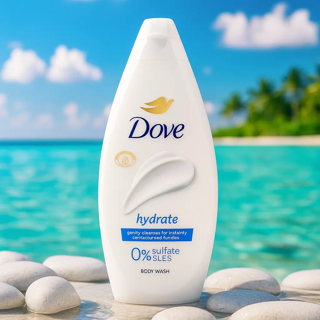 DOVE Hydrate Gel Douche 0 % Sulfate Sles Pour Une Peau Plus Douce & Plus Lisse 450ml DOVE