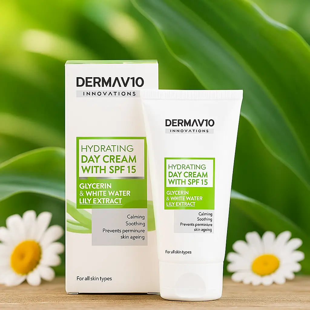 Crème de Jour Hydratante Dermav10 Glycérine et Nénuphar SPF 15 50 ml