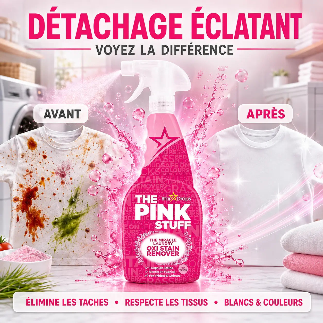 Détachant Linge The Pink Stuff The Miracle Oxi Stain Remover — 500 ml