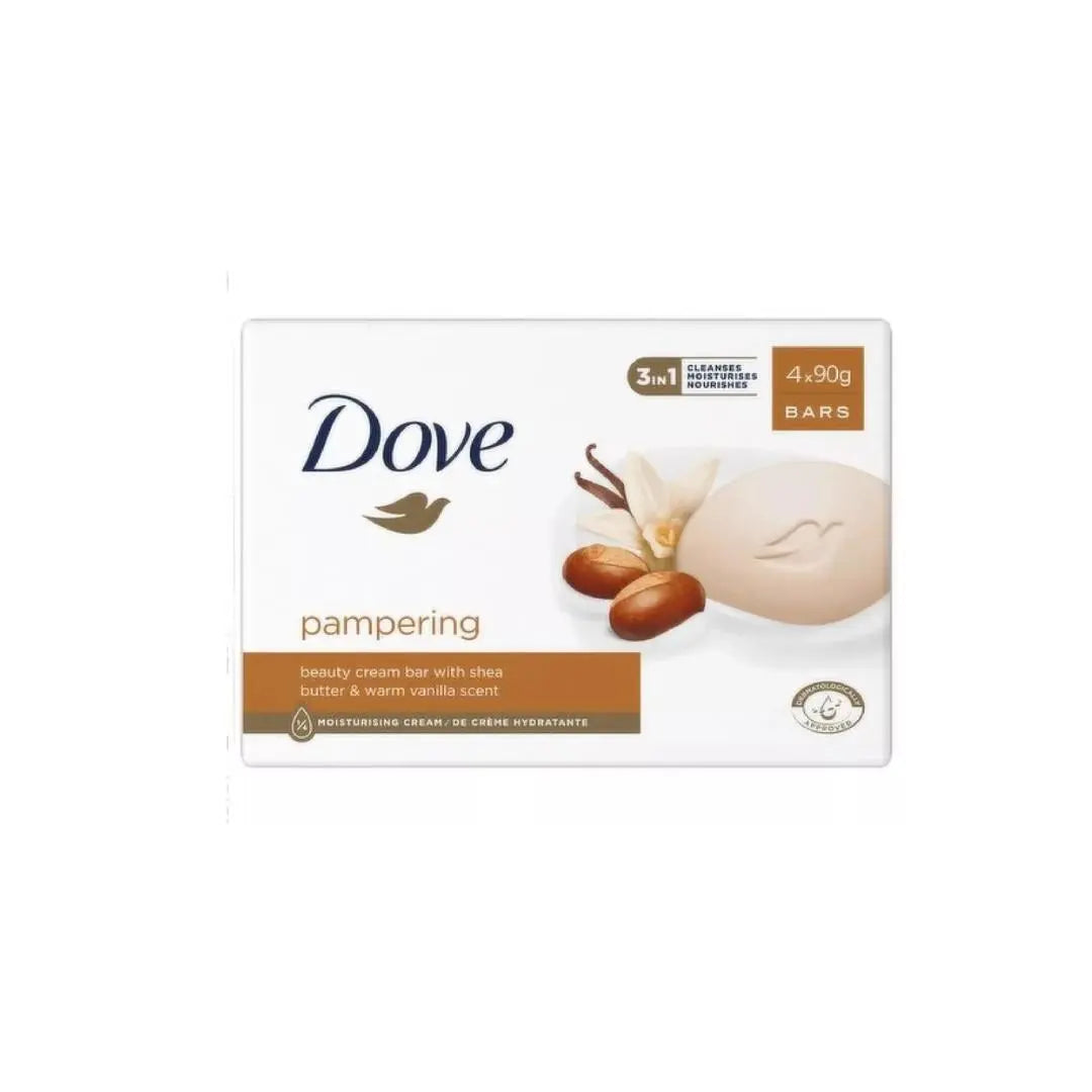 Dove 4 Barres de savon  Pampering pour peaux sensibles DOVE