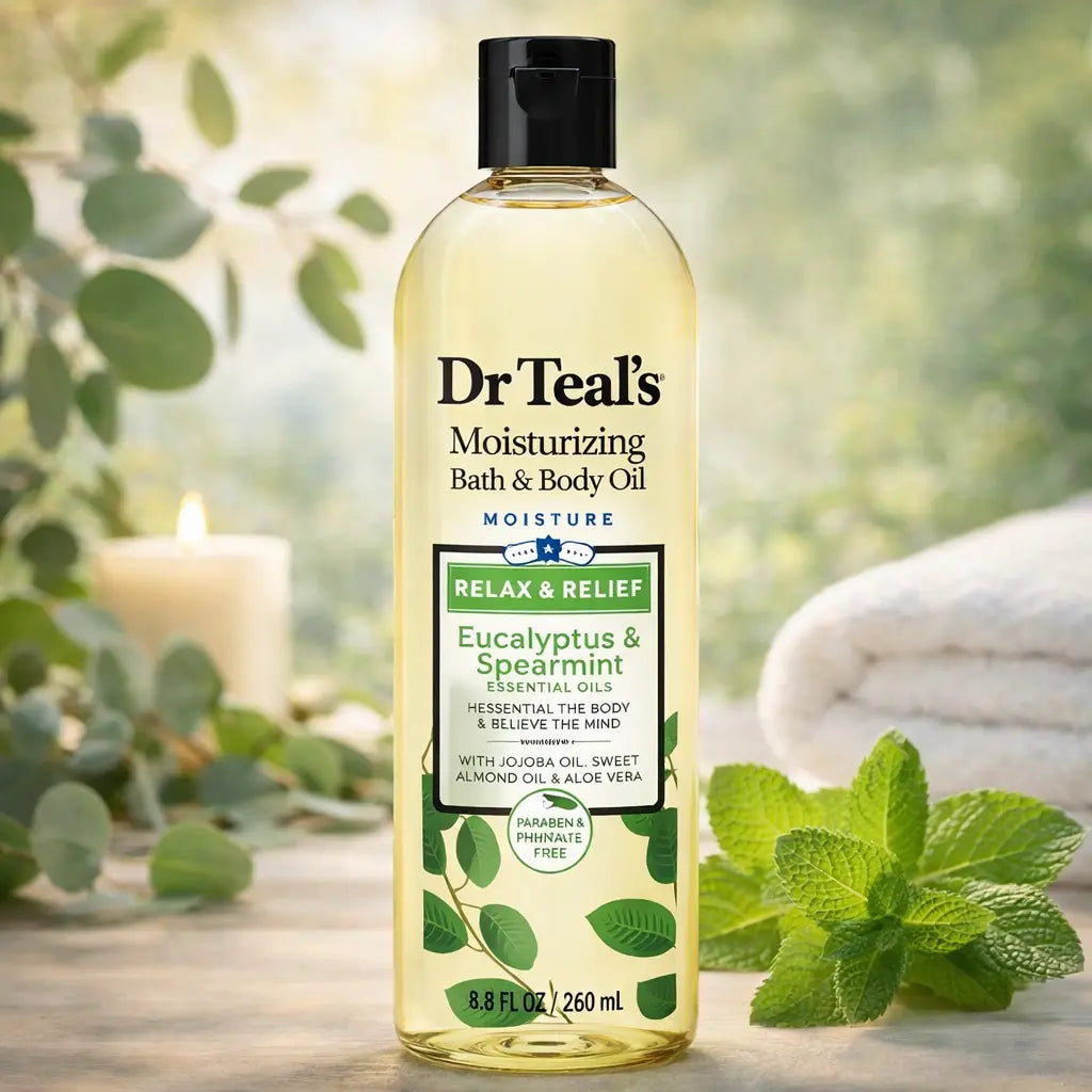 Huile Bain & Corps Dr Teal's Eucalyptus & Menthe Verte — 260 ml