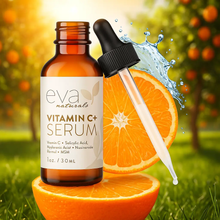 Charger l&#39;image dans la galerie, EVA Sérum à la vitamine C Plus avec sérum à l&#39;acide hyaluronique, rétinol, niacinamide et acide salicylique  pour le visage - Anti-âge EVA
