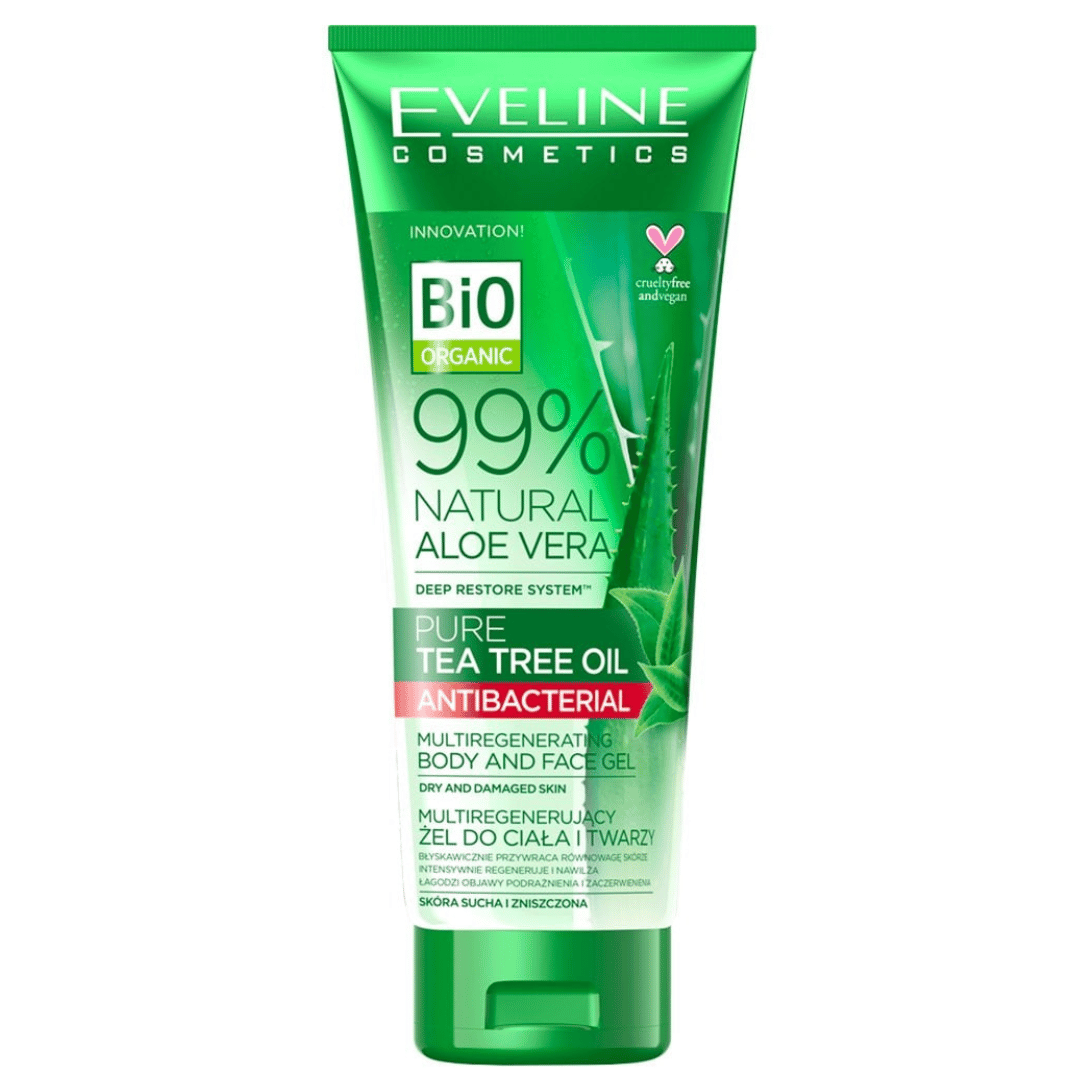 EVELINE COSMETICS Gel Corps & Visage Aloe Vera & Huile Pure d'Arbre à Thé 250 ml eveline cosmetics