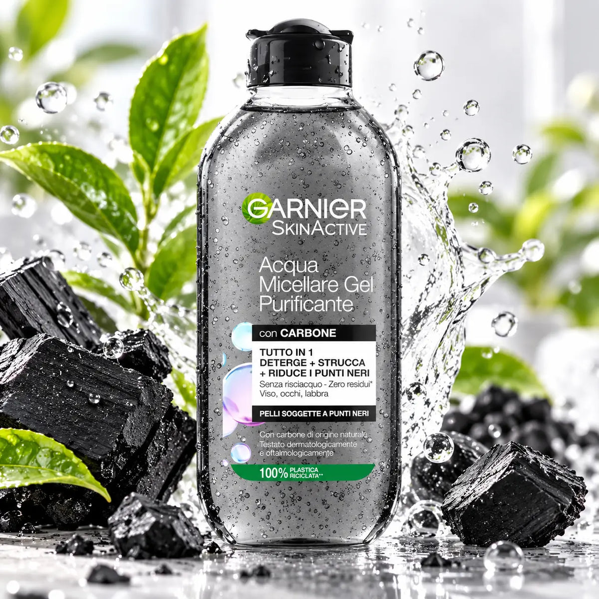 Eau Micellaire Gel Purifiante Garnier SkinActive au Charbon — Tout-en-1 — 400 ml