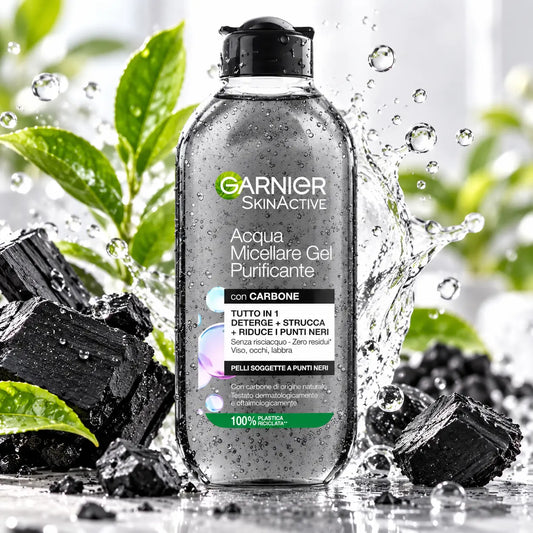 Eau Micellaire Gel Purifiante Garnier SkinActive au Charbon — Tout-en-1 — 400 ml