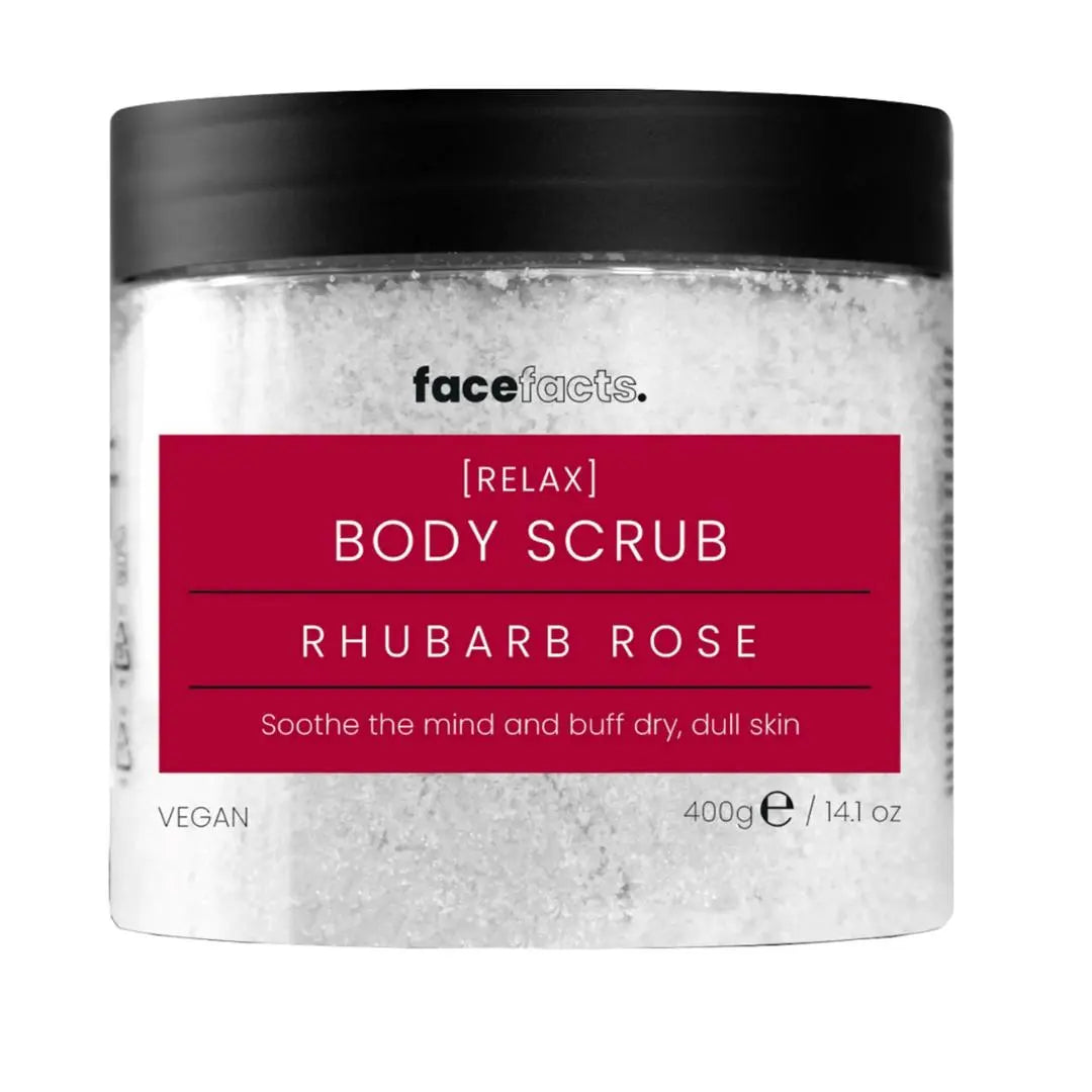 Face Facts Gommage corporel relaxant à la rhubarbe et à la rose - 400 g Face Facts