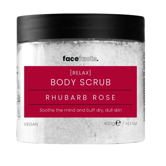 Face Facts Gommage corporel relaxant à la rhubarbe et à la rose - 400 g Face Facts