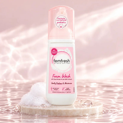 Femfresh Foam Wash Mousse Lavante Intime – Beurre de Karité & Lait d'Avoine 150 ml