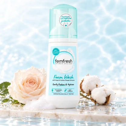 Femfresh Foam Wash Mousse Lavante Intime – Rose & Fleur de Coton 150 ml