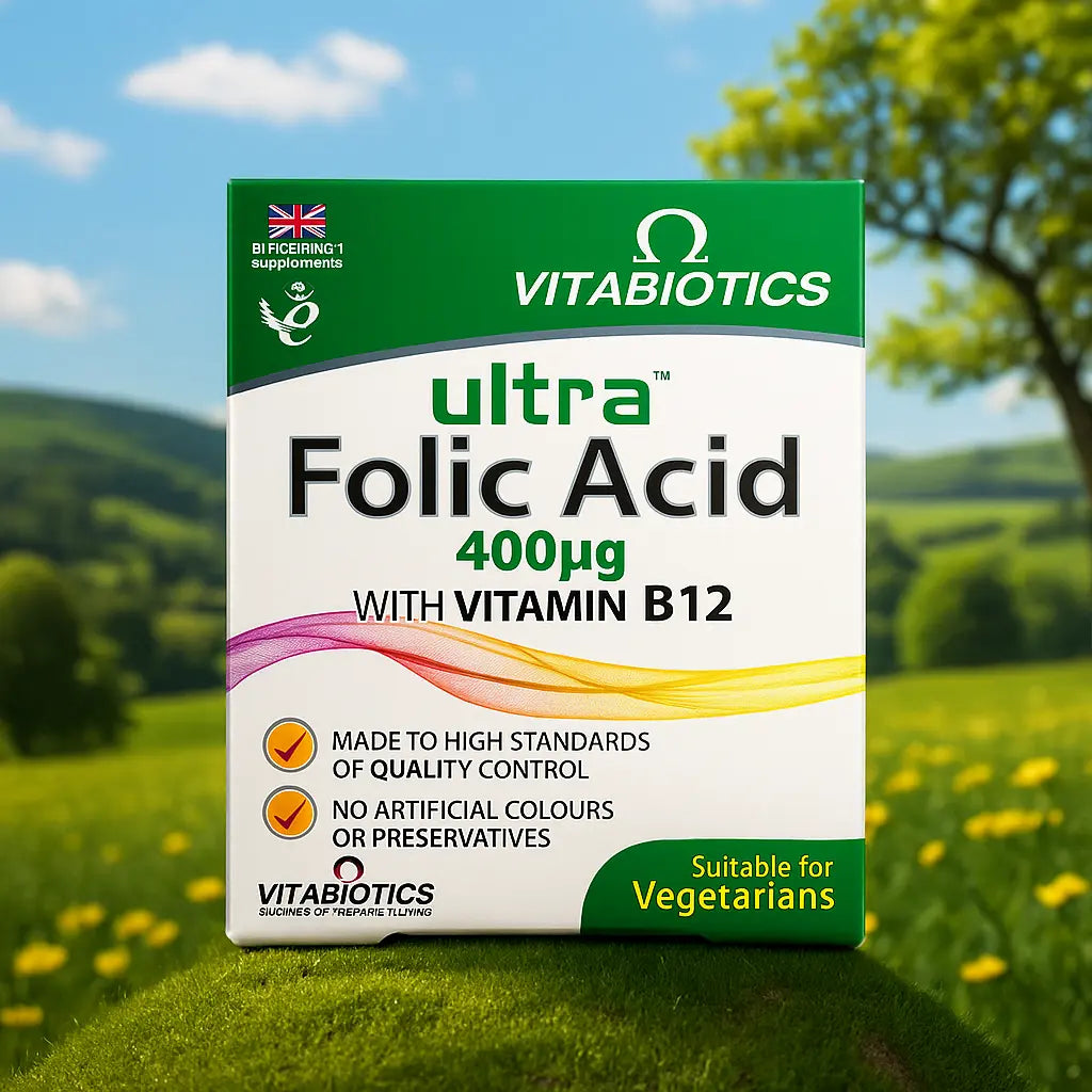 Folic Acid 400 µg avec Vitamine B12 – Vitabiotics MHT MULTI SERVICES