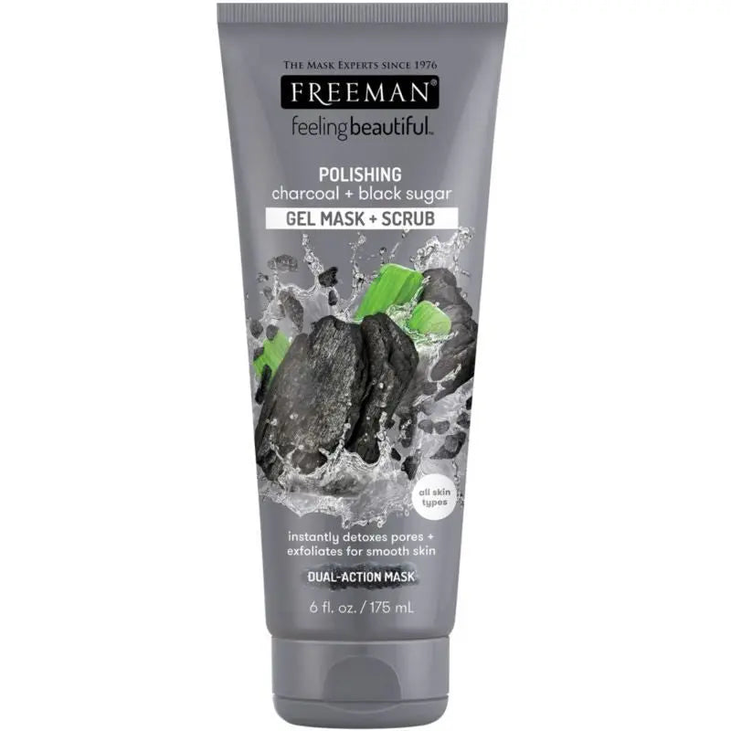 Freeman Masque + Gommage Polishing Charcoal & Black Sugar Gel 175 ML FREEMAN