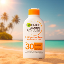 Charger l&#39;image dans la galerie, Garnier Ambre Solaire Lait solaire protecteur hydratant 24H FPS30 200 ml GARNIER
