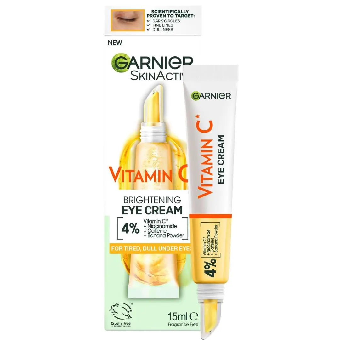 Garnier Crème Pour Les Yeux Éclaircissante 4% Vitamine C, Niacinamide, Caféine Et Poudre De Banane 15 ml GARNIER