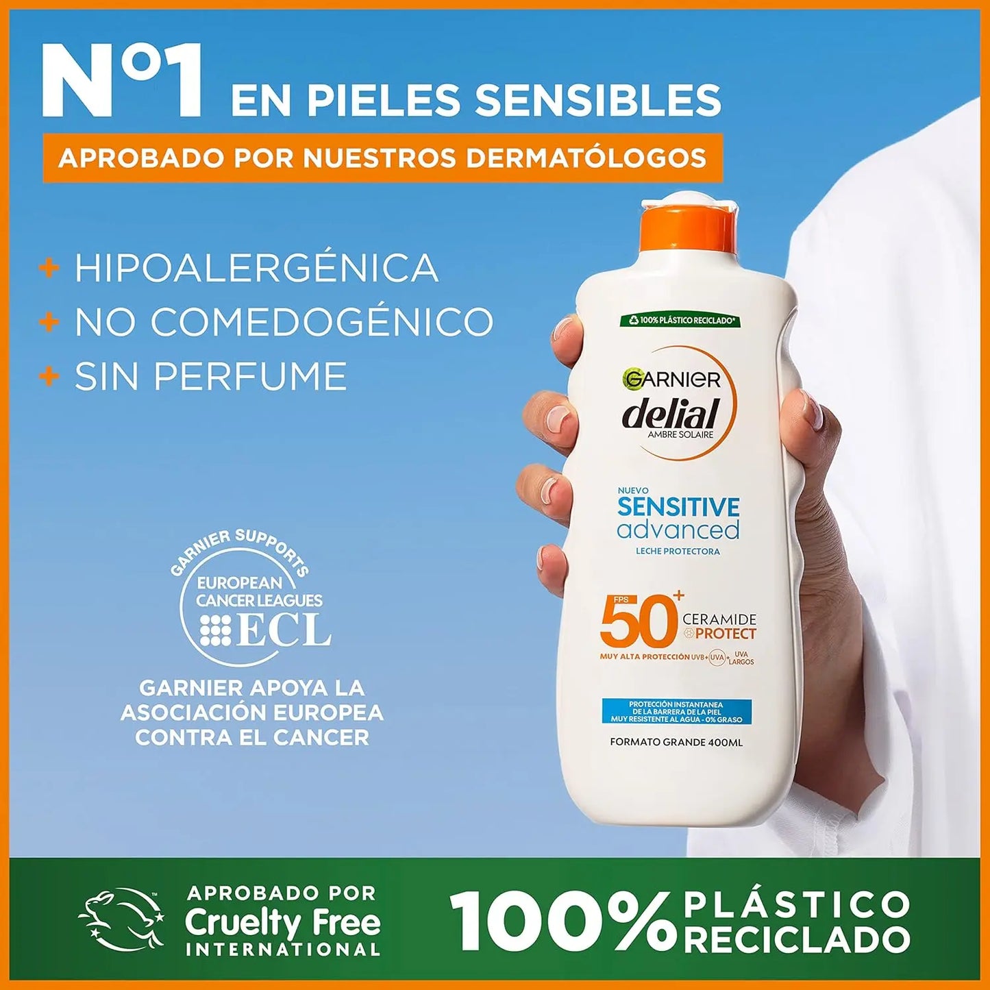 Garnier Delial Sensitive Advanced Crème Solaire SPF50+ 400 ml GARNIER