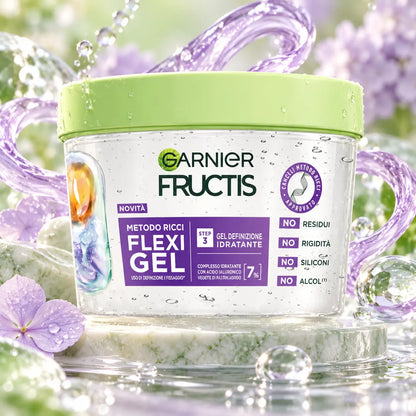 Garnier Fructis Flexi Gel Méthode Boucles — Gel Définition Hydratant Acide Hyaluronique — 370 ml