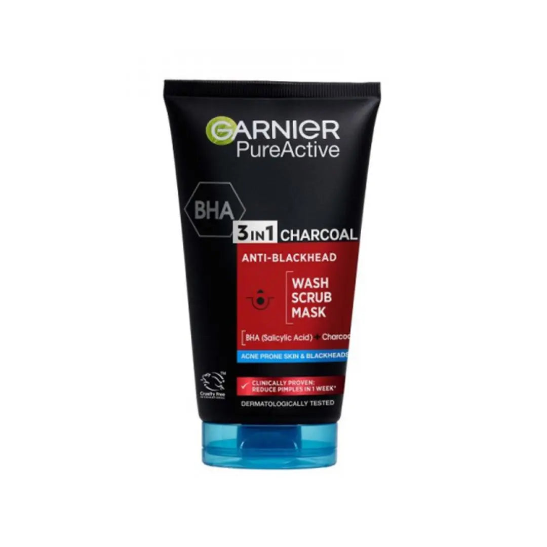Garnier Nettoyant, gommage et masque 3 en 1 au charbon de bois Pure Active Intensive 150 ml GARNIER