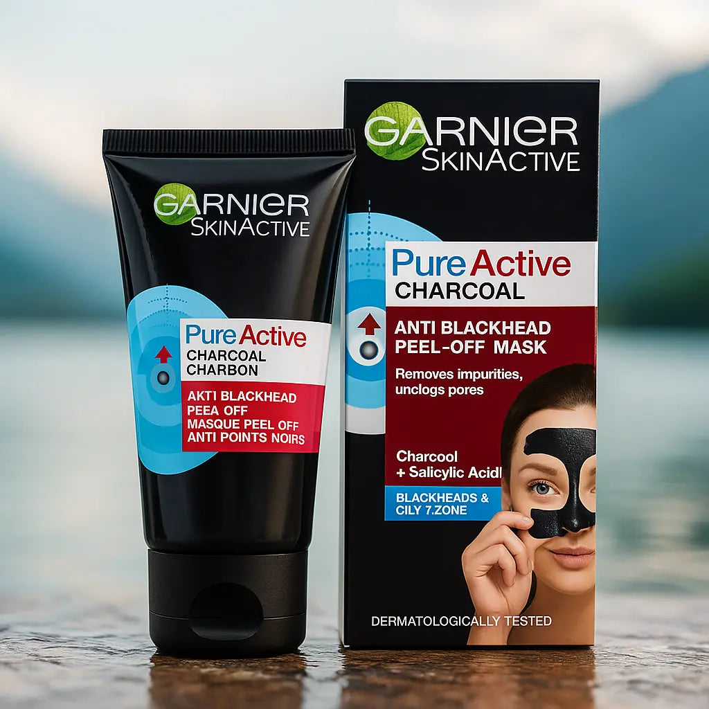Garnier Pure Active Anti-Blackhead Charcoal Peel-Off Face Mask 50ml NEW GARNIER