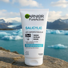 Charger l&#39;image dans la galerie, Garnier Pure Active Masque gommant à l&#39;argile 3 en 1 pour peaux grasses 150 ml GARNIER
