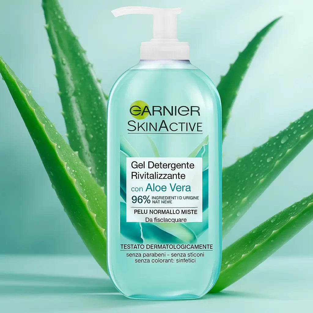 Garnier SkinActive – Gel Nettoyant Revitalisant à l’Aloe Vera 200ML GARNIER
